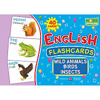 Комплект карток. English: flashcards. Wild animals, birds, insects