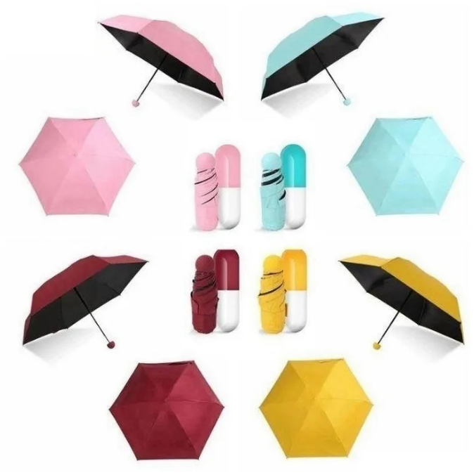 Зонт маленький автоматический от дождя для девочки,Надежный красивый зонт женский,Зонт женский хороший голубой - фото 1 - id-p1944452133