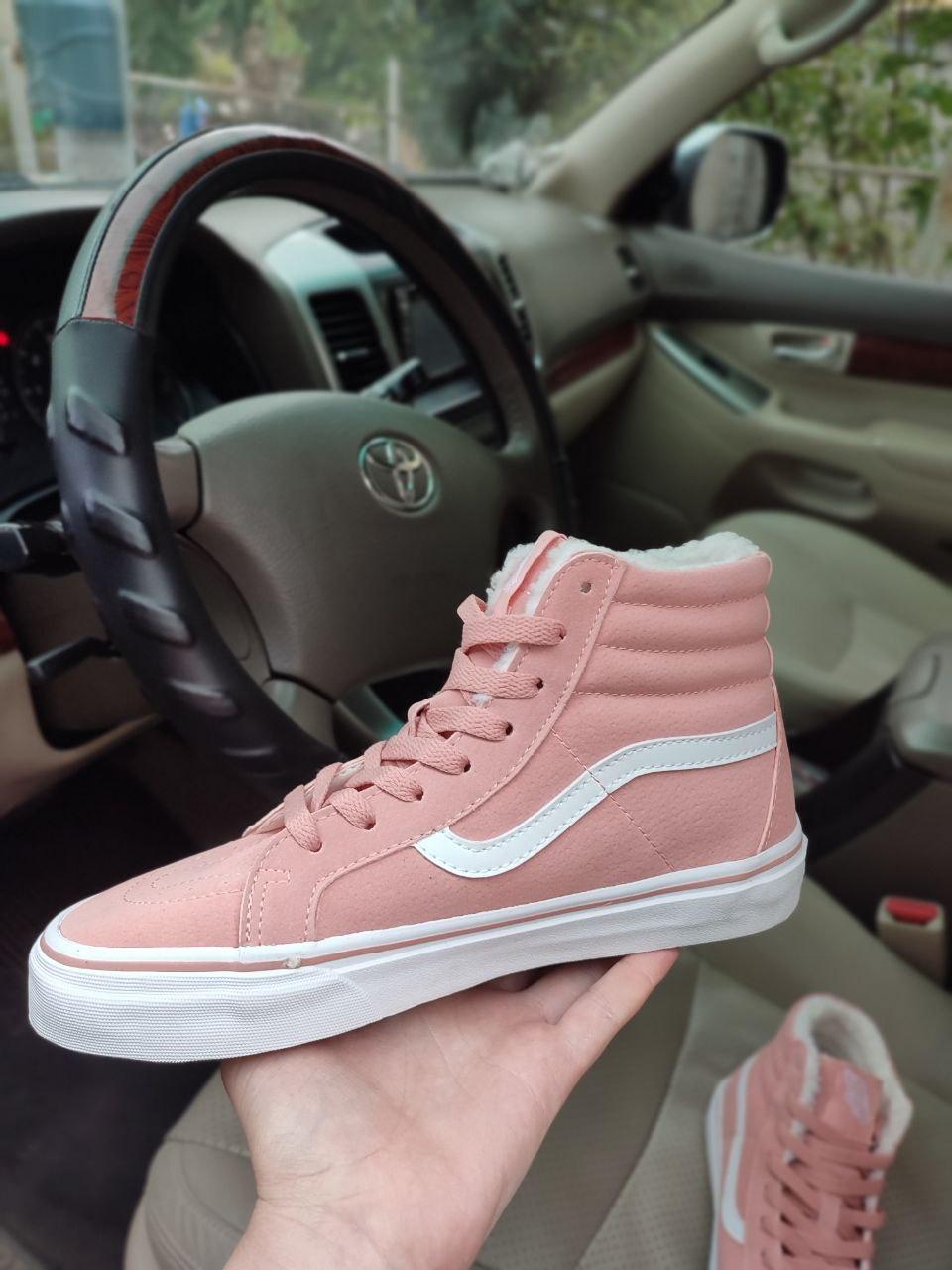 Зимові кеди VANS Old Skool за низькою ціною Кеди ВИСОКІ Рожеві унісекс Ванс