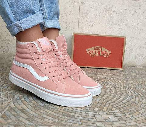 VANS Old Skool Кеди ВИСОКІ Рожеві унісекс Ванс зимові, фото 5