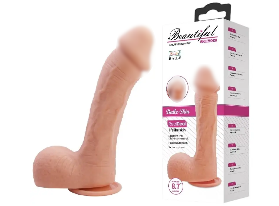 Фалоімітатор на присосці Baile Beautiful JOHNSON 9.2'' Flesh, BW-008040NR, фото 1