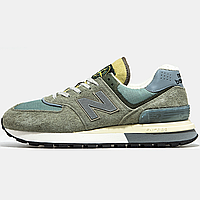 Кроссовки мужские New Balance 574 Legacy Stone Island / Нью Баланс 574 серые зеленые