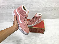 Vans Old Skool ВЫСОКИЕ утепленые кеды пудра L.APRICOT зимние женские кроссовки розовые EUR 38 - (24.2 cm)