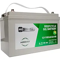 Аккумулятор Agromot 12V 100 Ah | Гелевый аккумулятор для ибп котла | GEL аккумулятор | Внешняя батарея для ИБП