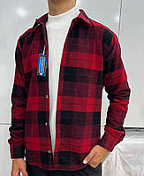 Стильная качественная мужская рубашка из шерсти, повседневная мужская рубашка в клетку на осень модная