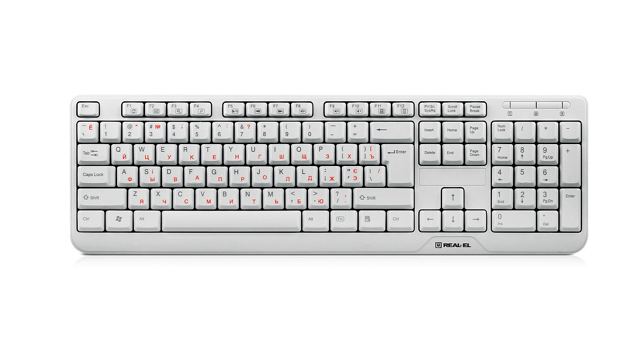 Дротова клавіатура REAL-EL 500 White, фото 1