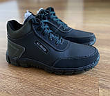 Чоловічі зимові кросівки чорні теплі хутряні прошиті львівські зручні (код 5331), фото 5
