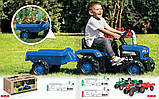 Синій трактор на педалях з причіпом DOLU, фото 3