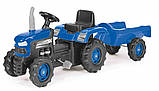 Синій трактор на педалях з причіпом DOLU, фото 2