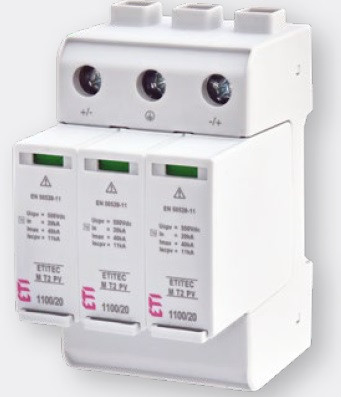Обмежувач перенапруги 3Р 50кА 600В для сонячних панелей (PV систем) [2440735] ETITEC M T2 PV ETI, фото 1