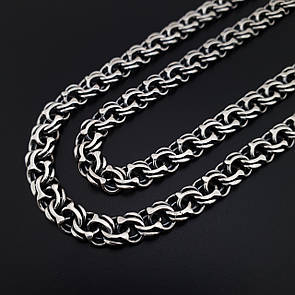 Срібна цепочка чоловіча товста бісмарк на шию. Масивний срібний ланцюжок ширина 7 мм. Довжина 55 см