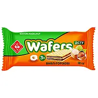 Вафли с шоколадно-ореховой начинкой Wafers 50г (3шт) Украина