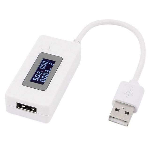 USB тестер напряжения, тока, ёмкости батарей белый - фото 1 - id-p74678207