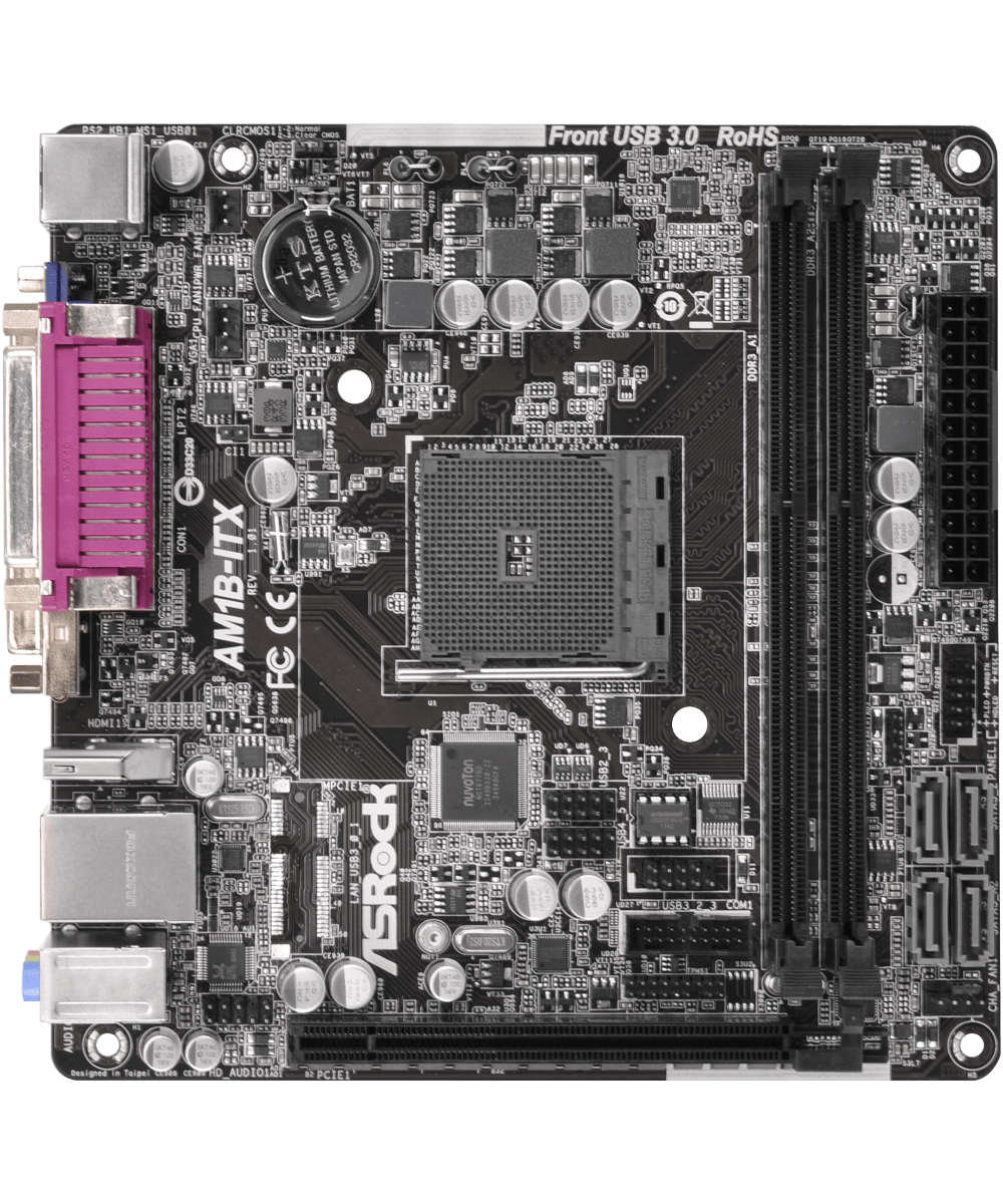 Плата під AMD Socket AM1 ASRock AM1B-ITX на DDR3 / SATA 3 / з HDMI ВІДЕО / USB 3.0