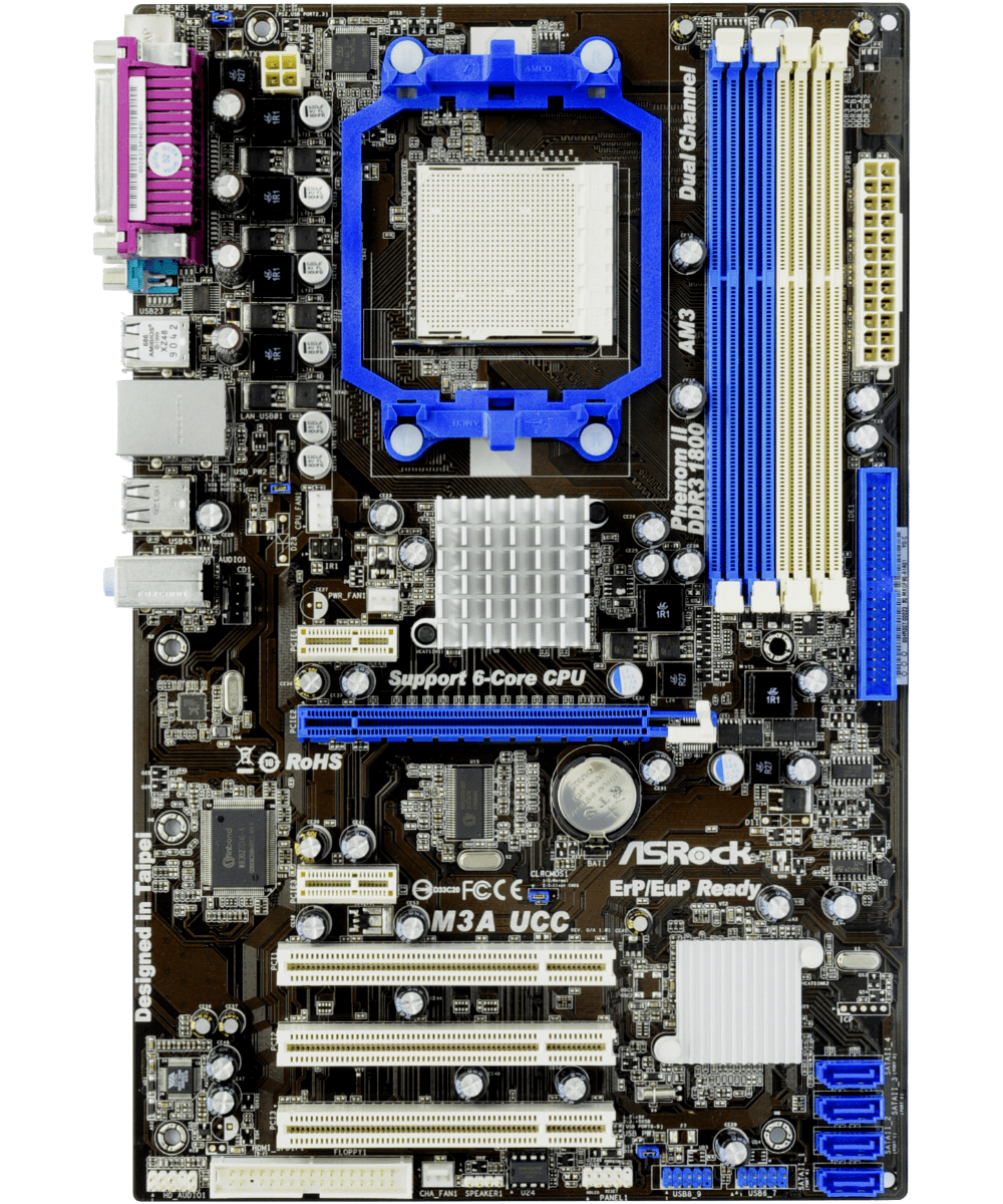 Плата SAM3 ASRock M3A UCC УЦІНКА-ПОШКОДЖЕНО 2 СЛОТИ ПАМ'ЯТІ на DDR3! 125W Розуміє до PHENOM II X6
