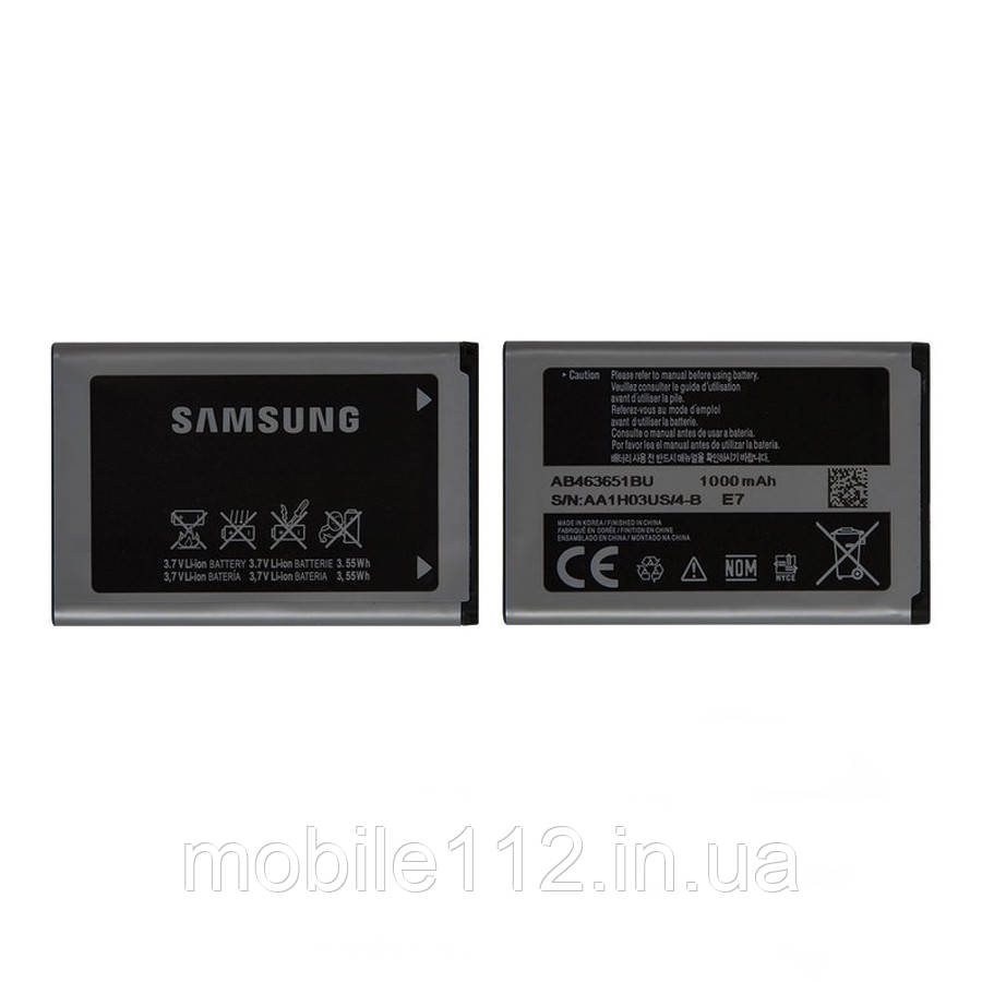 Батарея (акумулятор) Samsung AB463651BE AB463651BU оригінал Китай L700 C3312 C3322 C3330 C3510 C3518 C6112 M7600 M7603 C3200, фото 1