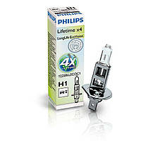 Лампа галогеновая Philips H1 LongLife EcoVision, 1шт/картон 12258LLECOC1