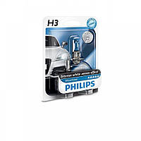 Лампа галогеновая Philips H3 WhiteVision +60%, 3700K, 1шт/блістер 12336WHVB1