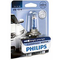 Лампа галогеновая Philips H3 Cristal Vision, 4300K, 1шт/блістер 12336CVB1