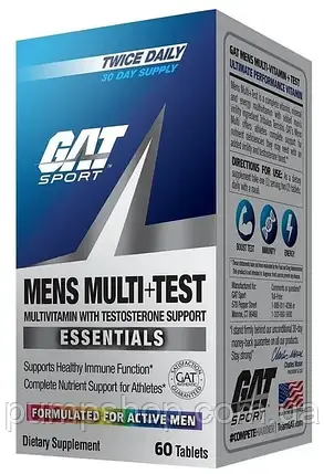 Вітаміни для чоловіків GAT Sport Mens Multi+Test 60 таб., фото 2