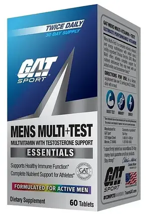 Вітаміни для чоловіків GAT Sport Mens Multi+Test 60 таб., фото 2