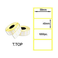 Термоэтикетка 58x40mm 1000pc. Т.ТОП (T.TOP Thermal Labels)