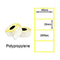 Полипропиленовая этикетка 40x25мм 2000шт. Polypropylene Thermal Transfer Labels