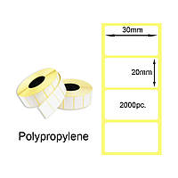 Полипропиленовая этикетка 30x20мм 2000шт. Polypropylene Thermal Transfer Labels