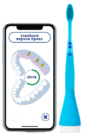 Інтерактивна насадка Playbrush Smart Blue + зубна щітка