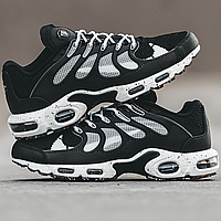 Кроссовки мужские и женские Nike air max TN+ Terrascape black white / Найк аир макс ТН+ плюс черные с белым