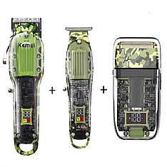 Комбо-набір Kemei Set Military (Машинка + тример + шейвер) (KM-1926+KM-TX7+KM-1928)