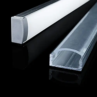 Комплект Профиль алюминиевый Biom LED LP-7NA 6х15,5мм, неанодированный + рассеиватель матовый/прозрачный