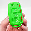 Силіконовий чохол для ключа VW Golf 4 5 6 7 Bora Jetta POLO MK4 MK6 Bora Passat B5 B6 зелений, фото 2
