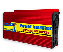 Перетворювач напруги інвертор 12 в 220 1000W, перетворювач електрики з 12 на 220 вольт для дому