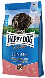 Корм для собак-юніорів Хепі Дог Сенсібл Юніор Happy Dog Sensible Junior Lachs&Kartoffel 1 кг з лососем та картоплею