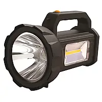 Прожекторный ручной LED фонарь 4W/7W + боковой свет 3W COB аккумуляторный 3000mAh черного цвета Lebron L-HL-77