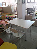 Стіл для їдальні стільниця вкрита пластиком HPL кольорова, фото 9