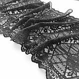 Стрейчеве (еластичне) мереживо чорного кольору шириною 22 см., фото 4