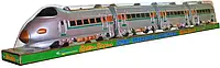 Детский игровой поезд 757 Р "Пассажирский экспресс", 69 см, 3 вагона, подсветка, объезжающая помехи