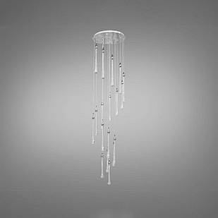 Підвісна сучасна люстра на 18 ламп світлодіодна колір каркасу хром D-4114/18HR LED