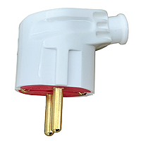 Вилка штепсельна LXL 2230 із заземленням кутова, біла