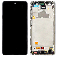 Дисплей Samsung A725 White A72 2021 (GH82-25460D) сервисный оригинал в сборе с рамкой