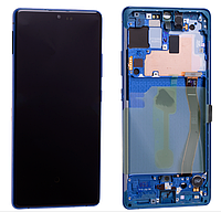 Дисплей Samsung G770 Blue S10 Lite (GH82-21992C) сервисный оригинал в сборе с рамкой