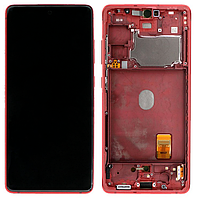 Дисплей Samsung G780 Red S20 FE (GH82-24219E) сервисный оригинал в сборе с рамкой