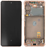 Дисплей Samsung G780 Cloud Orange S20 FE (GH82-24219F) сервисный оригинал в сборе с рамкой
