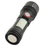 Ліхтар ручний Quantum QM-FL1031 Adept 10W LED zoom + COB з USB, фото 5