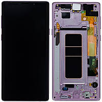 Дисплей Samsung N960 Lavender Purple Note 9 (GH97-22269E) сервисный оригинал в сборе с рамкой