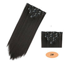 Волосся на шпильках пряме треси темно-коричневі (16ZAK-S2)