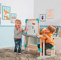 Парта-трансформер дерев'яна з мольбертом-дошкою 2 в 1, розкладна, 3+, фото 3