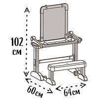 Парта-трансформер дерев'яна з мольбертом-дошкою 2 в 1, розкладна, 3+, фото 4